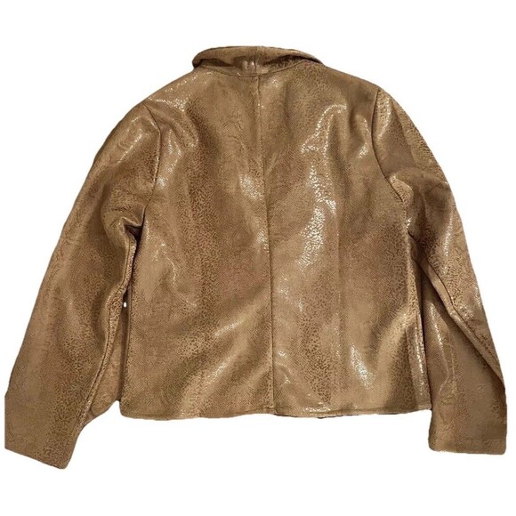 Anthropologie Sage the Label Blazer Jacket Medium Beige Snake Prnt Office Siren - Picture 6 of 6